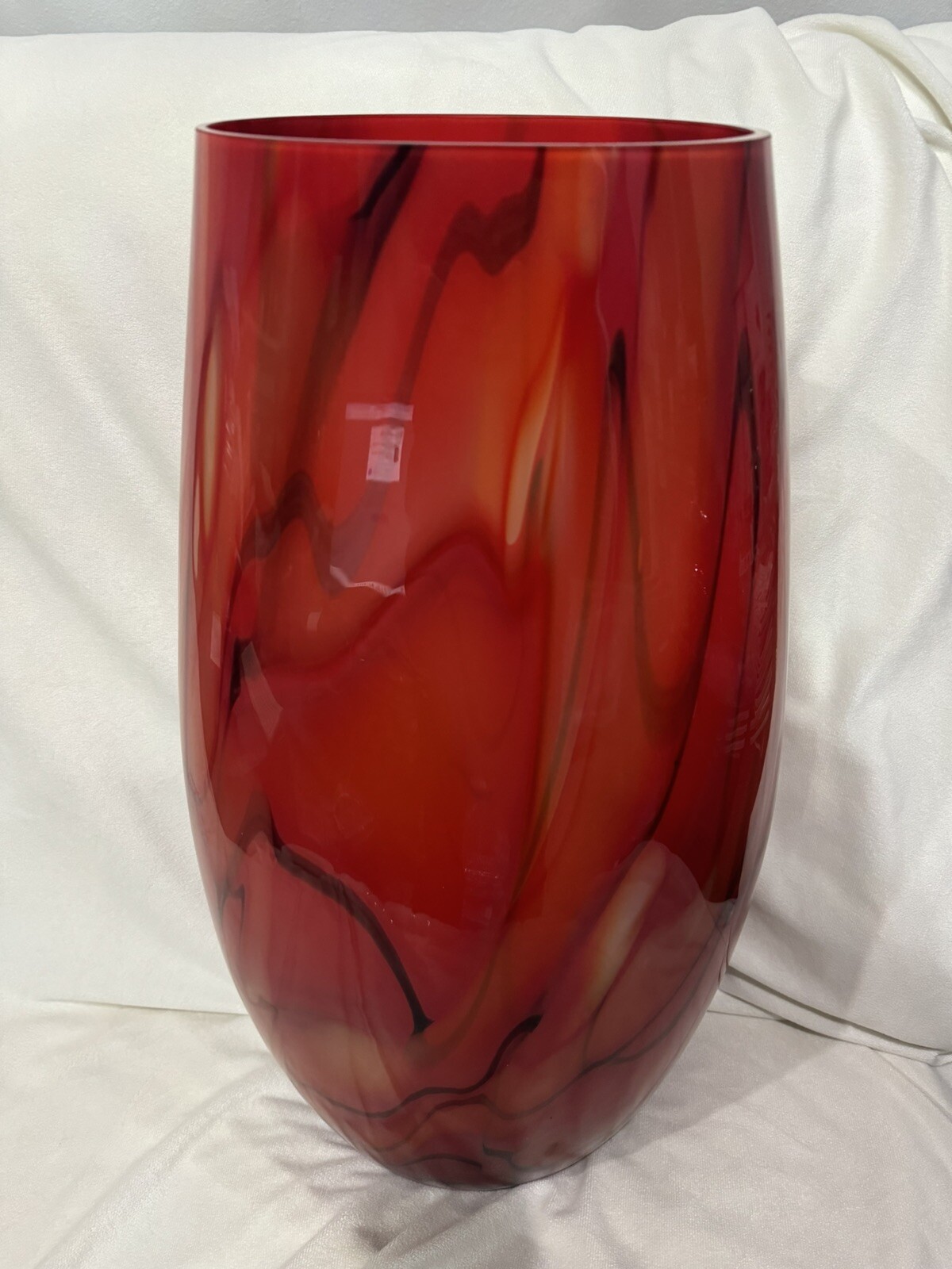 Jozefina Atelier  Large Red and Black Brasilia Vase New