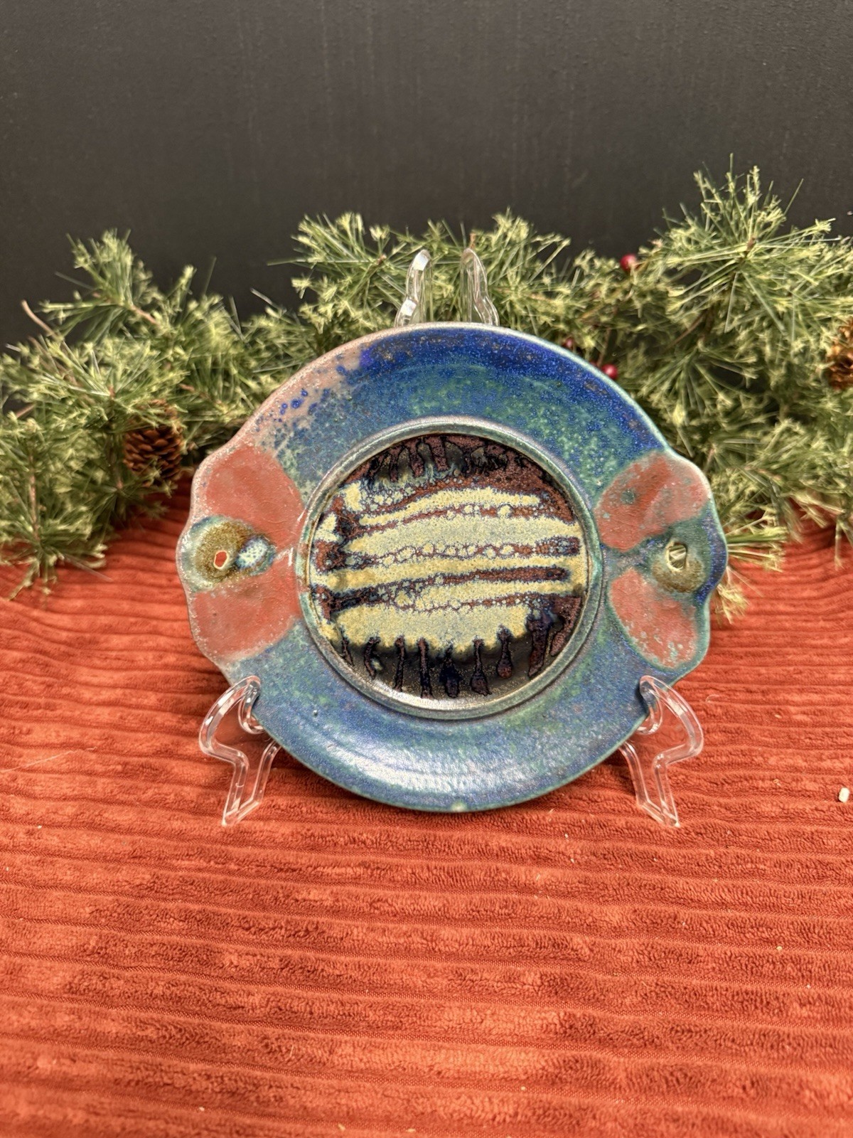 Beautifully Glazed Art Pottery Trinket/Decorative Plate