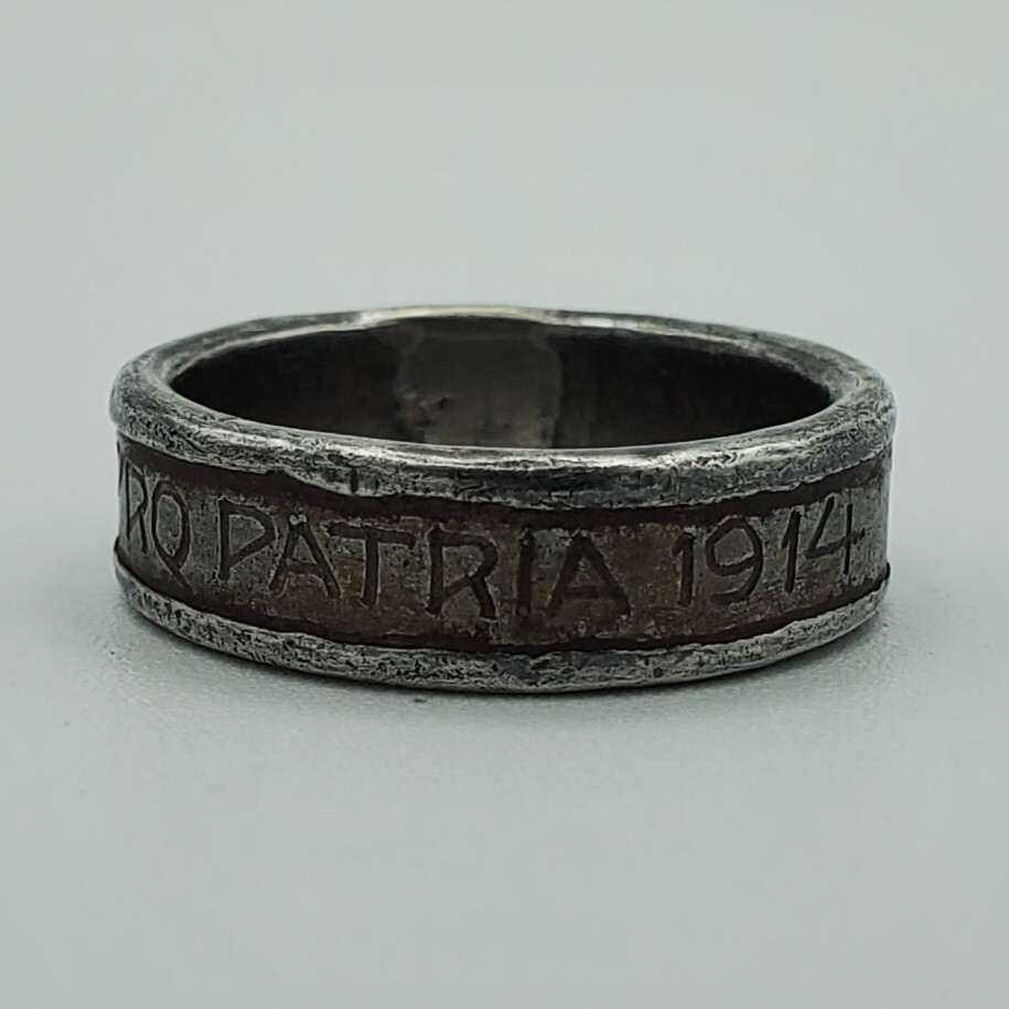 Original WW1 WWI Austria German 1914 KUK Pro Patria Patriotic ring Great War