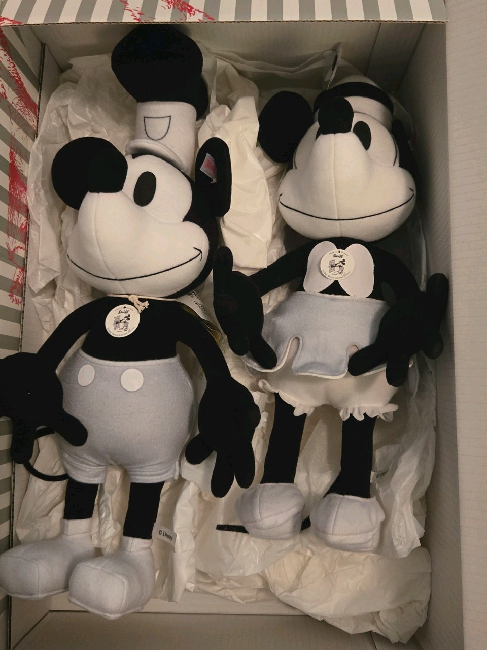 Steiff Disney D23 2019 Steamboat Willie Mickey & Minnie Mouse Set No. 5 Of 50