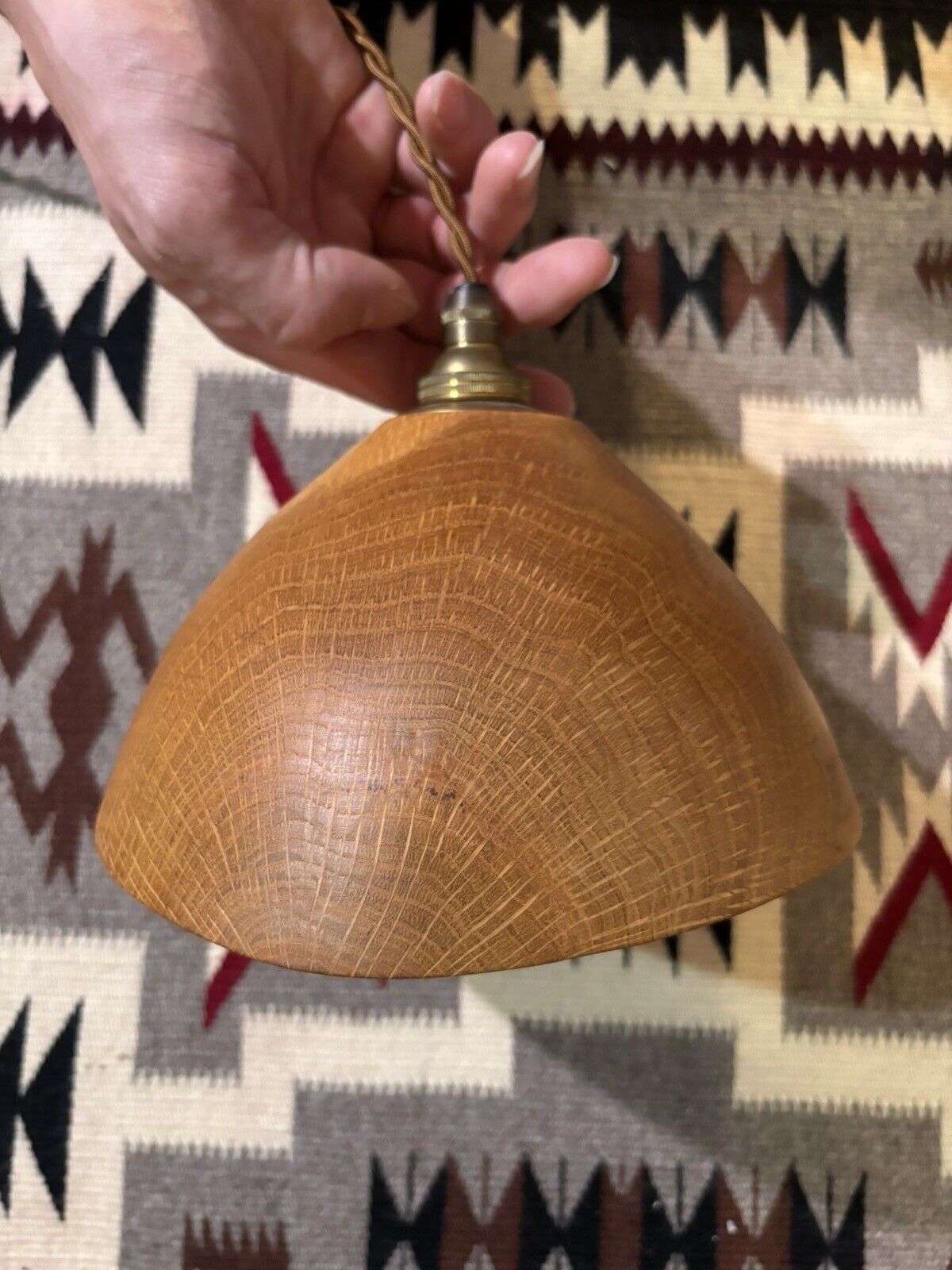 Nakaya Yoshitaka Lathe-Turned Wild Cherry Wood Hanging Lamp Japan Handmade