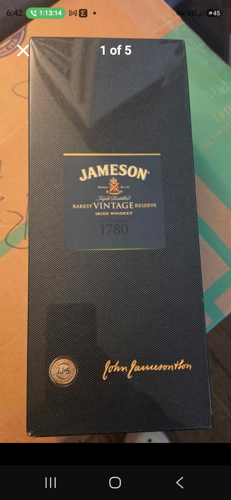 JAMESON RAREST VINTAGE IRISH WHISKEY CARRIER