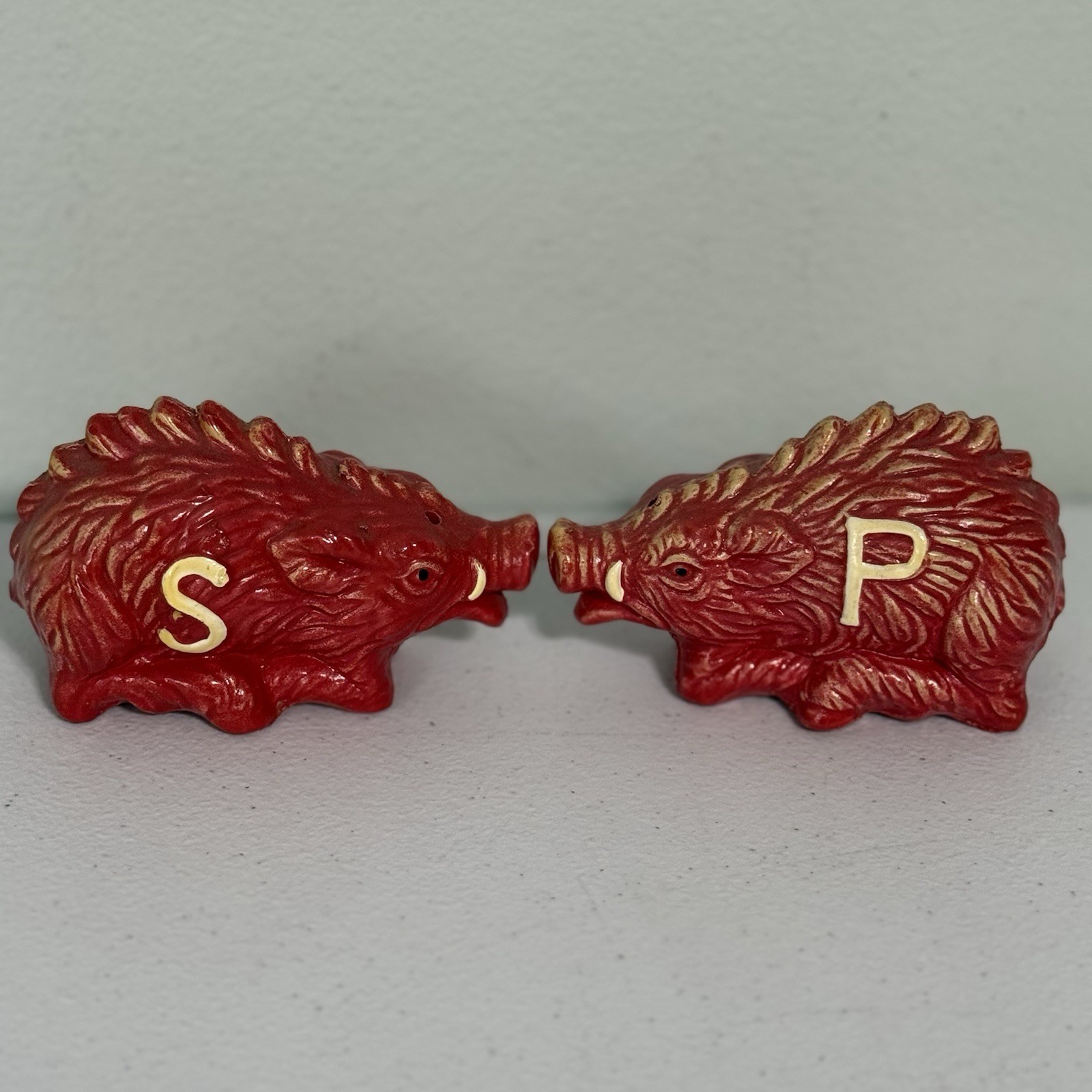 Vintage Arkansas Razorbacks Salt And Pepper Shakers Japan