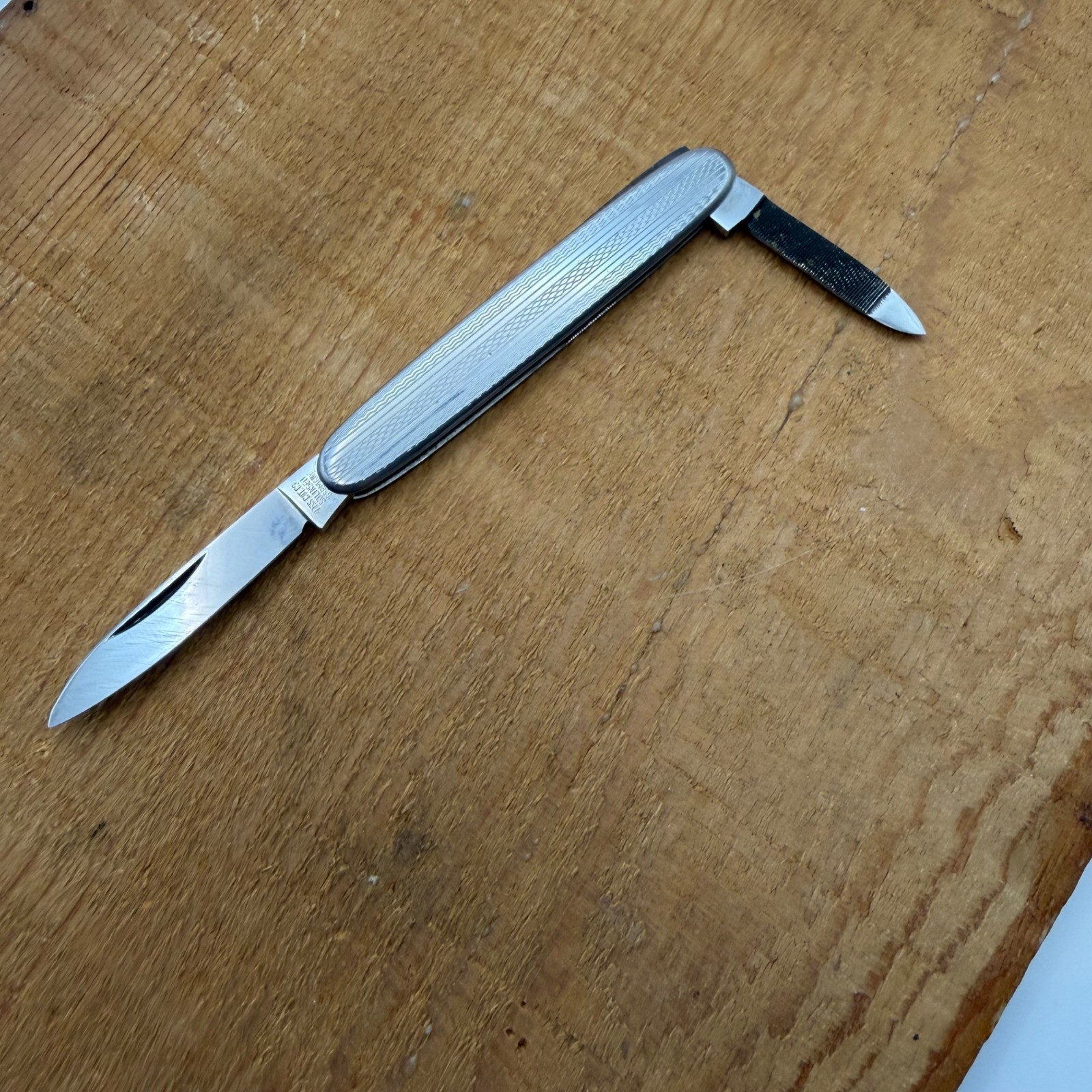 Voss Cut Co Solingen Germany 378 Stainless Steel Pocket Knife Silver Tone Vtg
