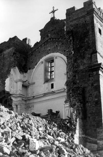 View of ruins of Chiesa del Purgatorio Partanna partially destroye- Old Photo