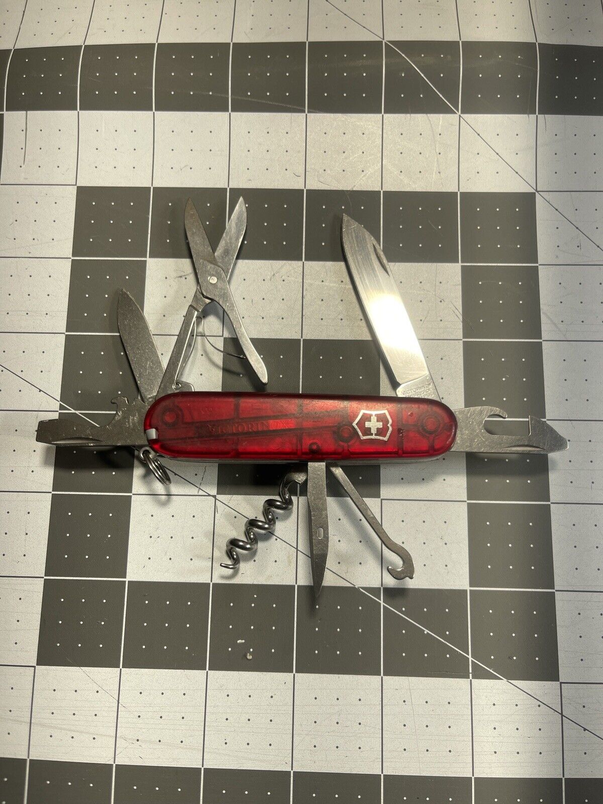 Victorinox  Climber  Swiss Army Pocket Knife - 91MM - Red Clear - 3210