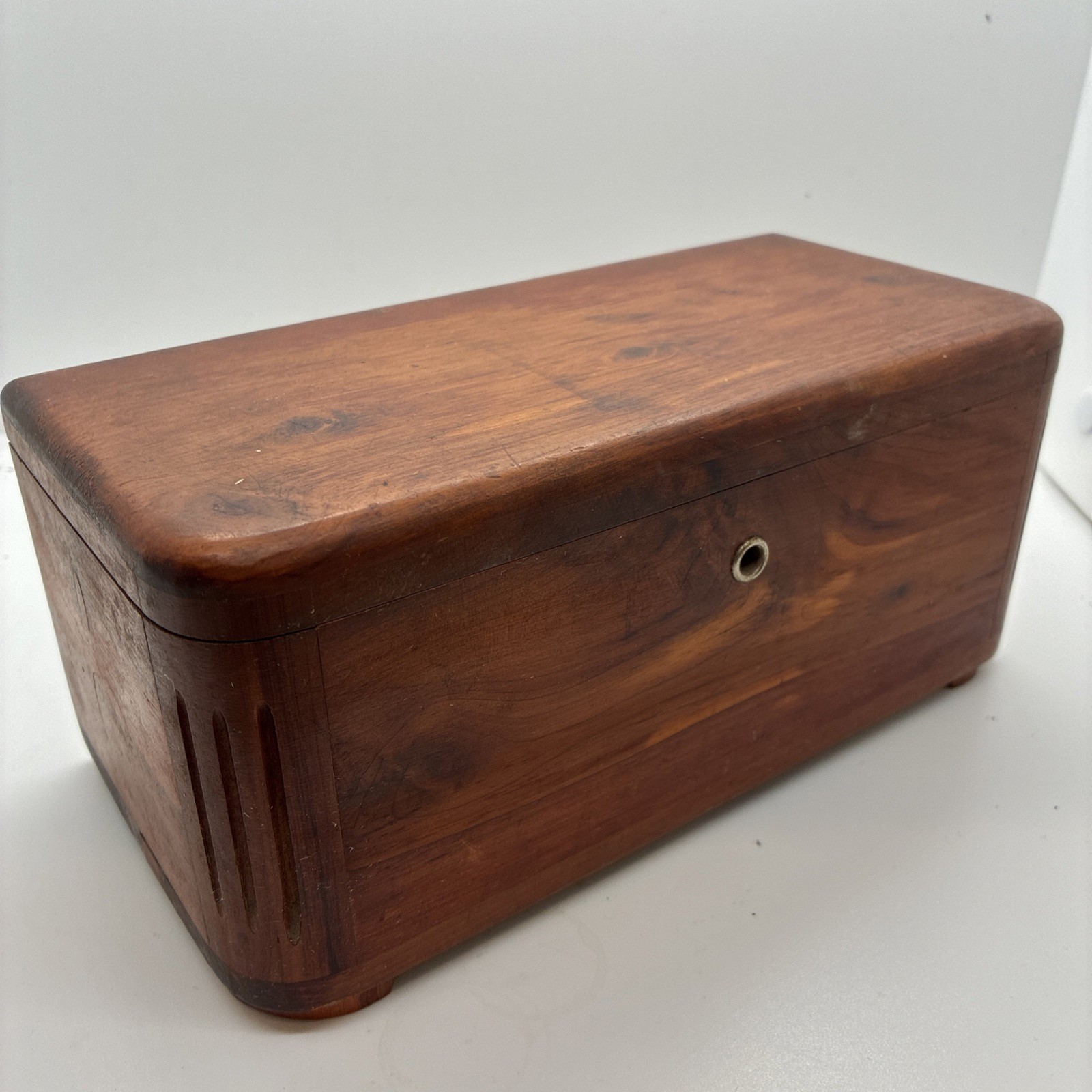 Vintage Lane Mini Cedar Wood Chest Trinket Box - No Key