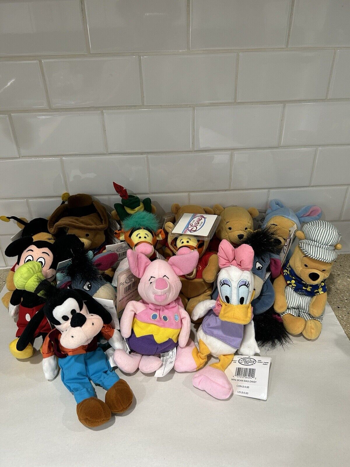 Disney Beanie Baby Lot Of 15, Winnie The Pooh And Mickey Mouse, With Tags. 