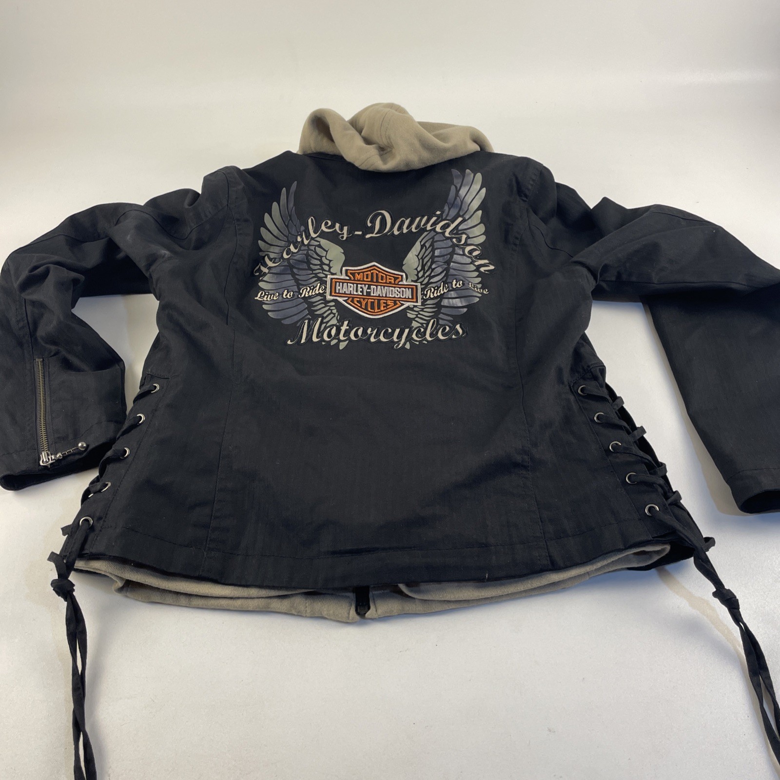 Women's Harley-Davidson Jacket with Removable Hooded Vest Size Medium