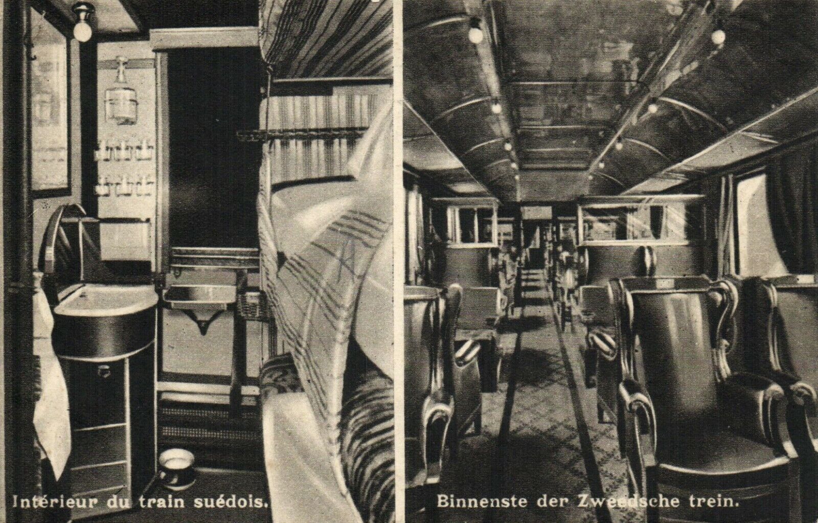 Vintage RAILWAY TRAIN INTERIORS 13 Postcards (L4295)