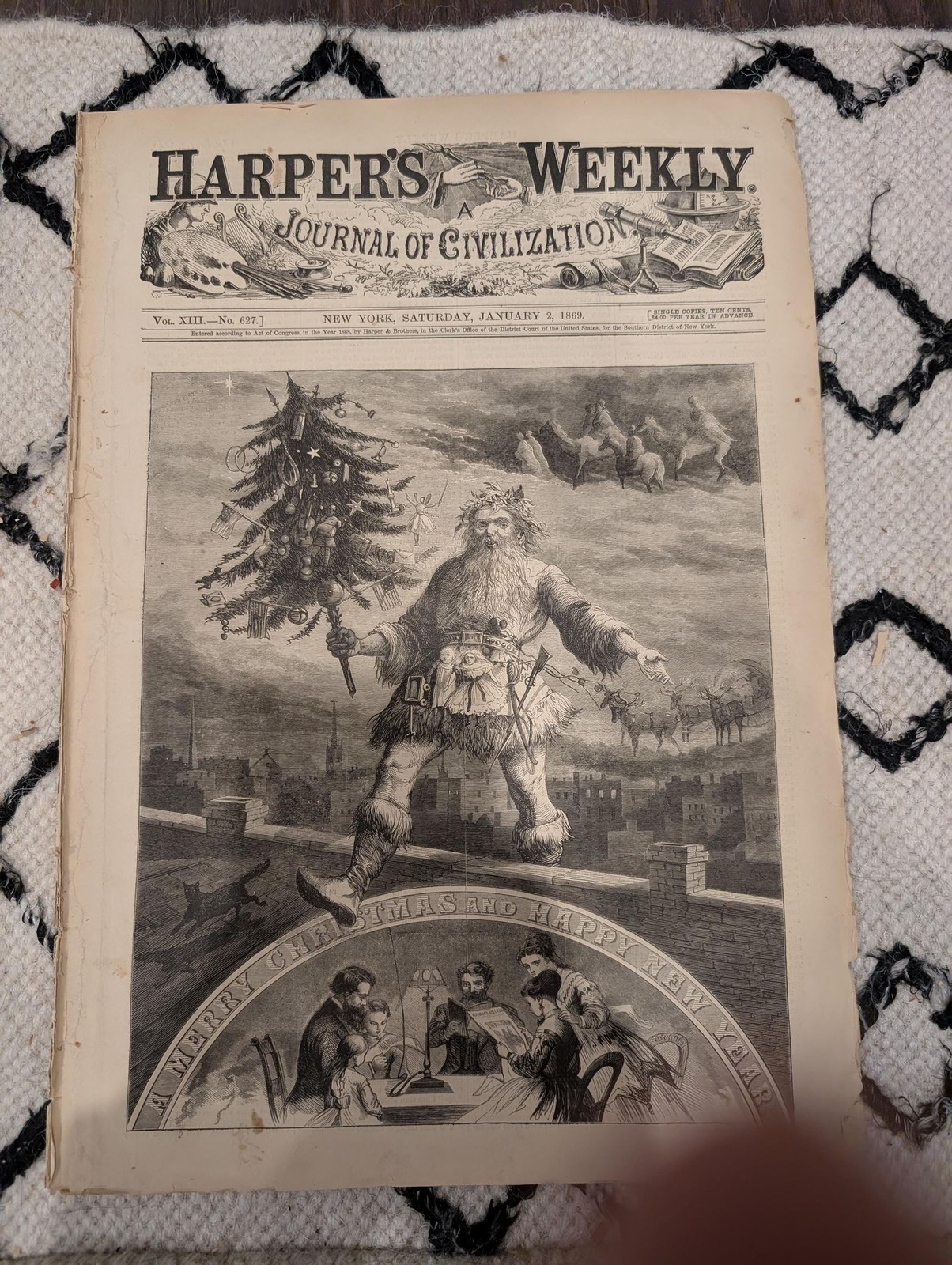 Original 1869 Issue — Santa Claus Cover • Winslow Homer “Christmas Belles” • Ala