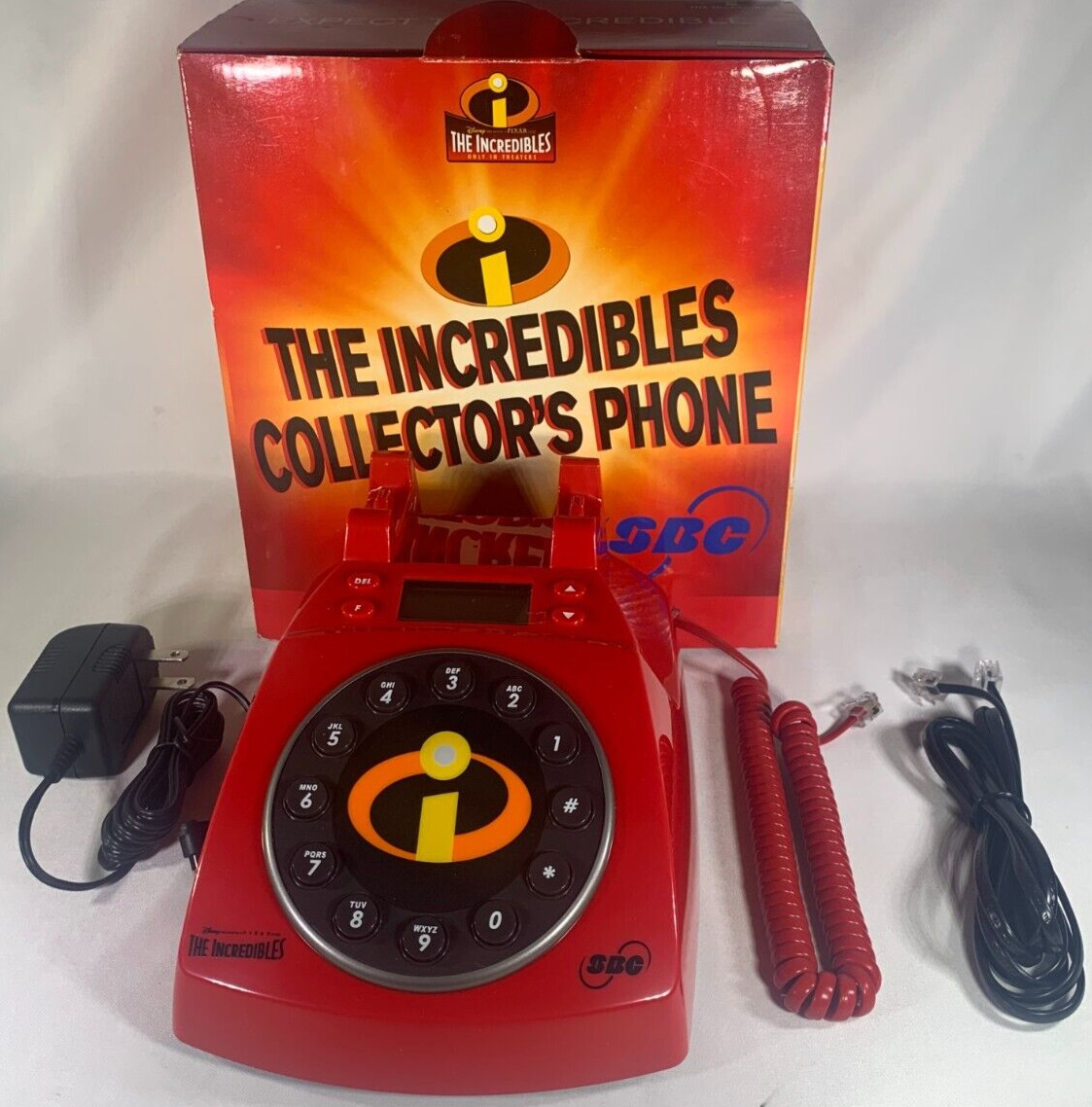 2004 The Incredibles Disney Pixar SBC Red Collector's Phone BRAND NEW