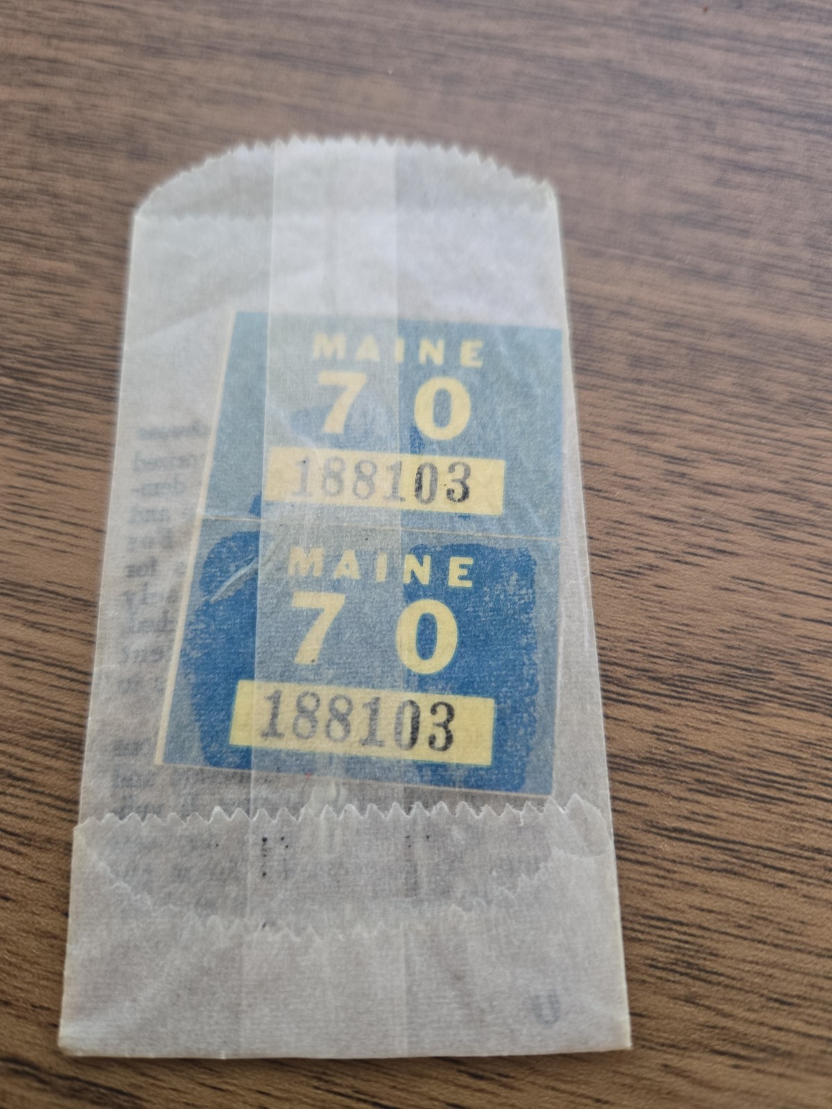 Vintage 1970 State of Maine Registration Sticker