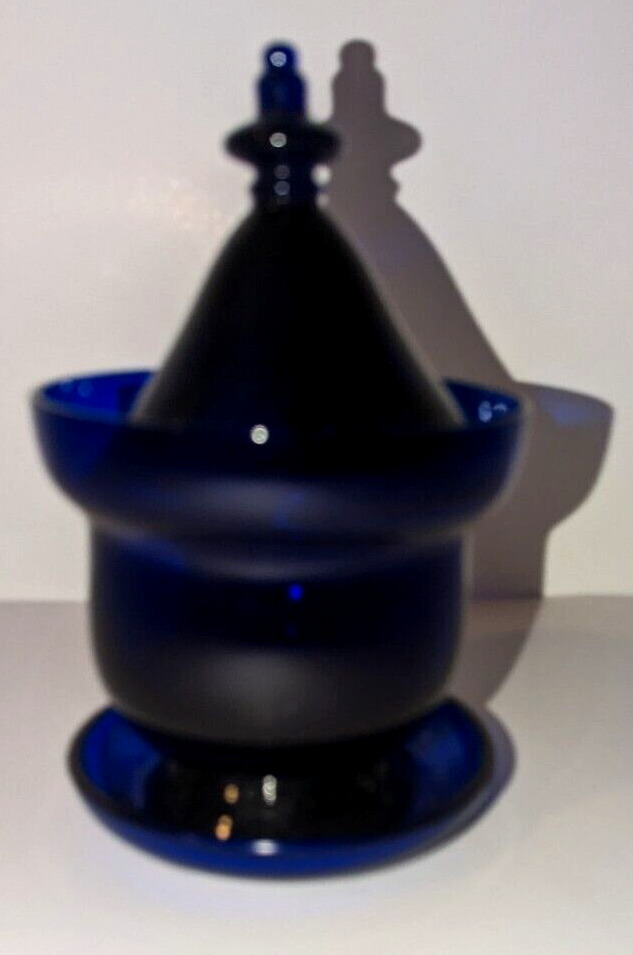 Cobalt Blue Glass Lidded Candy Dish Sugar Bowl Metropolitan Museum MMA Portugal