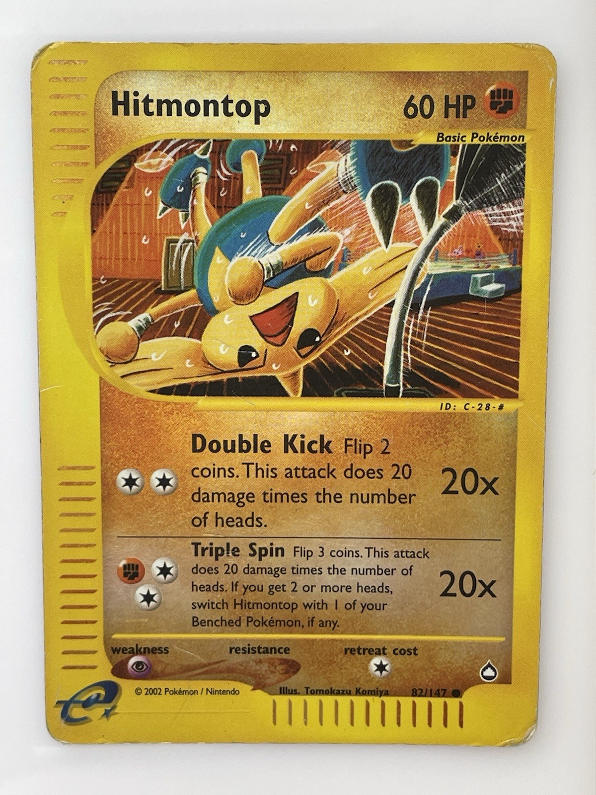 Hitmontop 82/147 Aquapolis Reverse Holo Common Heavily Played WOTC 2002