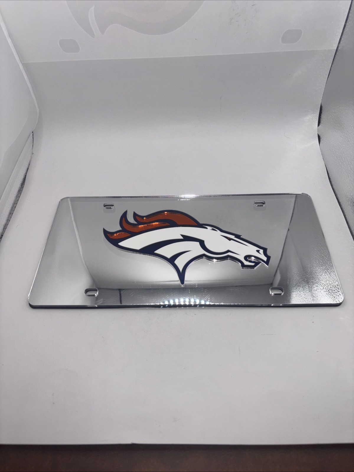 Denver Bronco Mirrored License Plate Denver Bronco Mirrored License Plate