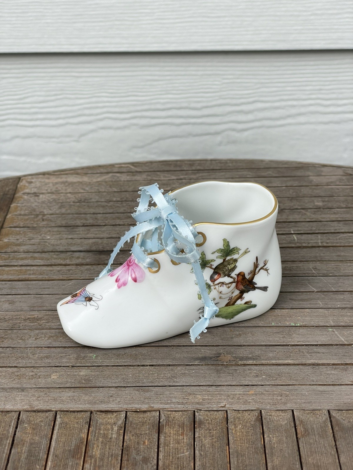 Herend Rothschild Bird Hungary Porcelain Shoe 7570 / RO Figurine
