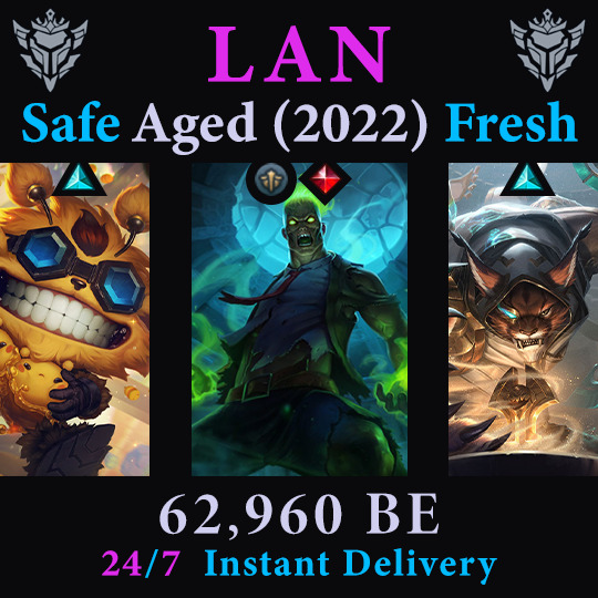 LAN LoL Account Zombie Brand Ziggs Sands Rengar Old Stock Aged Smurf Unranked