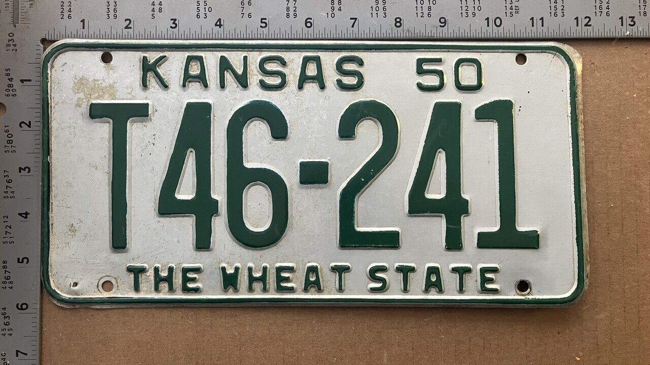 1950 Kansas truck license plate T46-241 YOM DMV Ford Chevy Dodge 12175