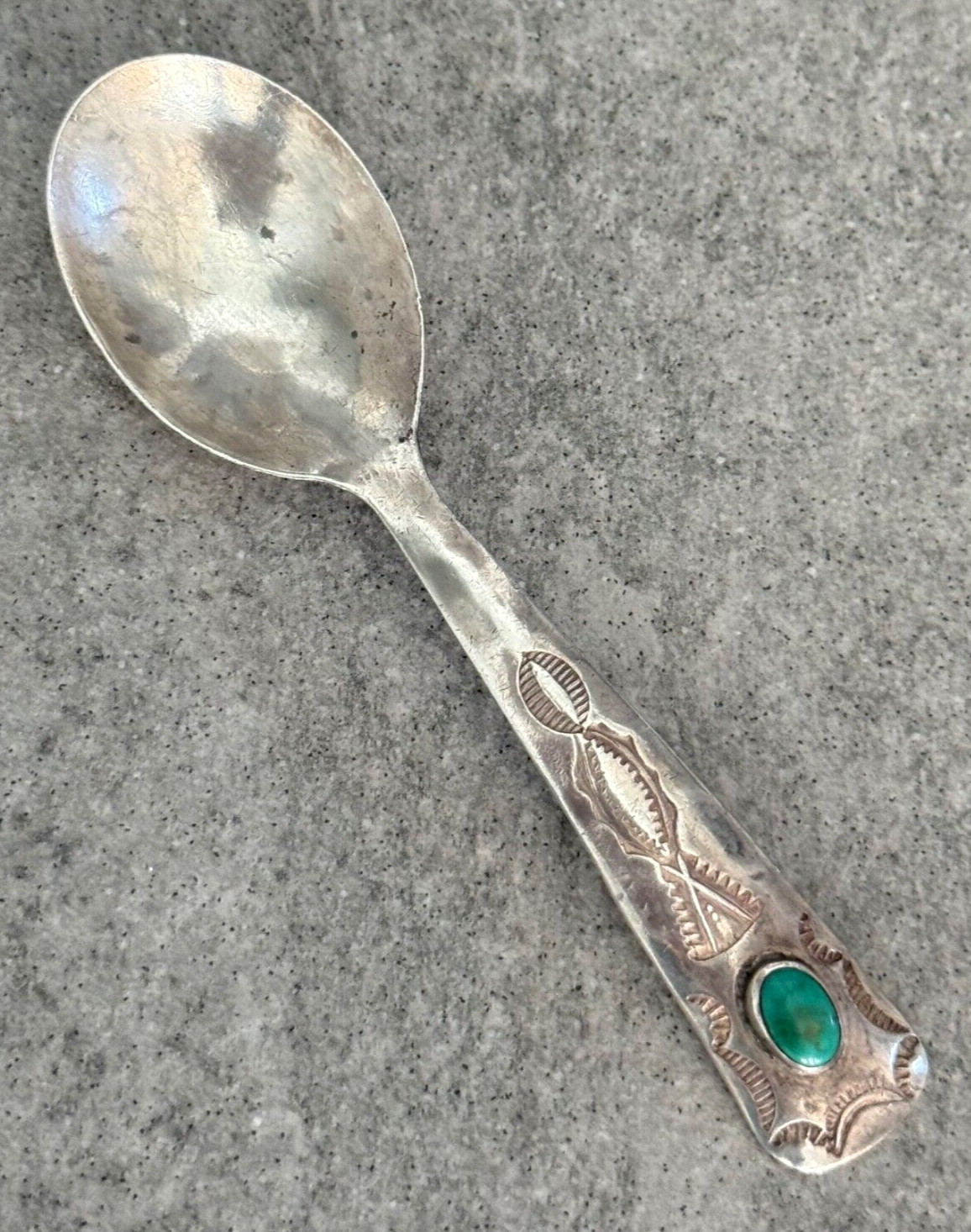RARE UITA21 United Indian Traders Association NAVAJO Turquoise Sterling Spoon