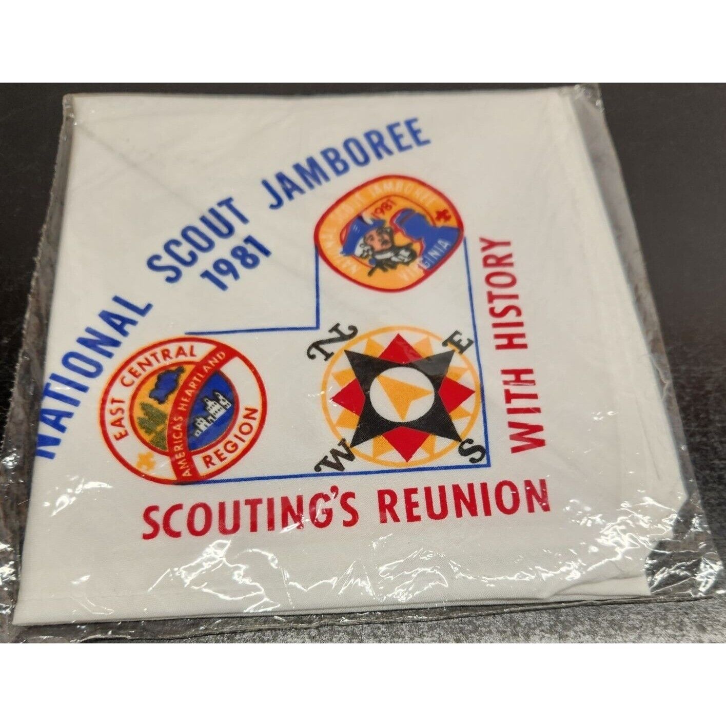 1981 National Scout Jamboree Scouting\'s Reunion with History Neckerchief-NEW-BSA