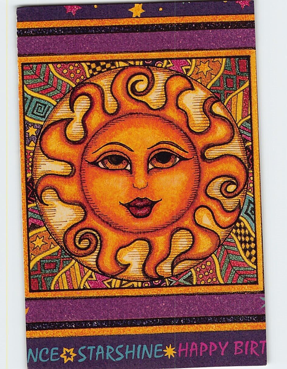 Postcard Starshine Happy Birthday with Sun Art Print