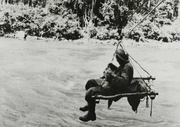 An Australian Soldier In Jungles Of New Guinea Demonstrates OLD PHOTO