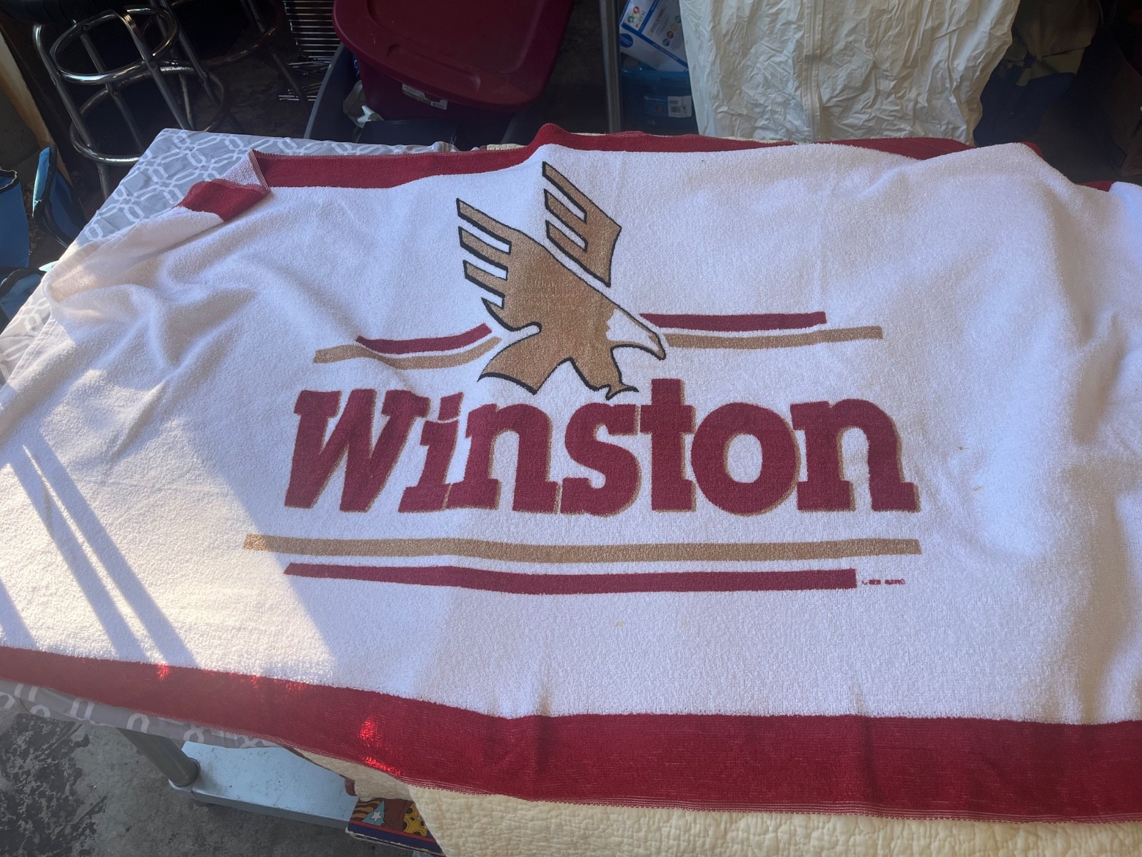 Vintage WINSTON EAGLE and DAKOTA R.J. Reynolds Tobacco Company Beach  Towel NEW