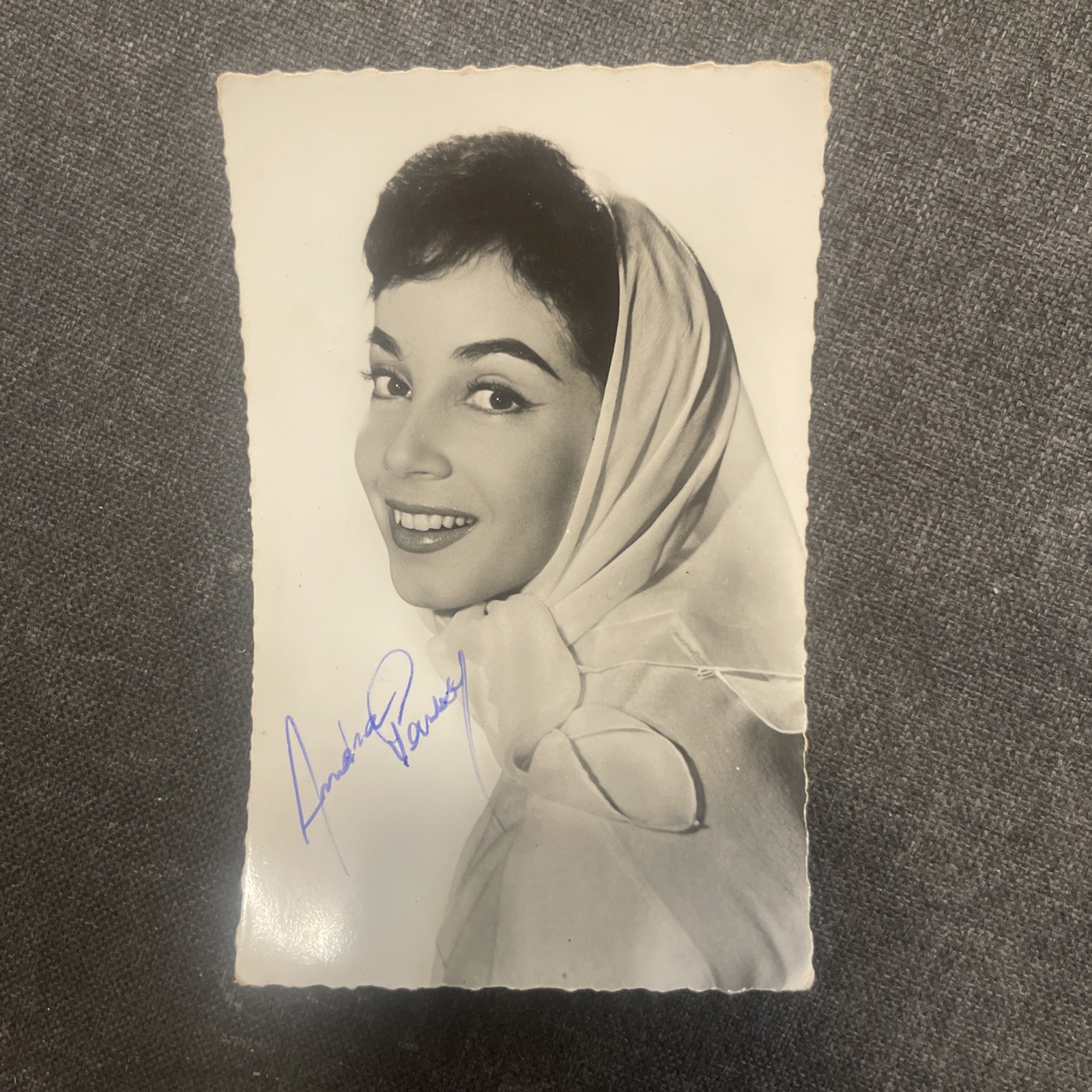 Vintage Andrea Parisy Signature Original Autograph Cinema Postcard