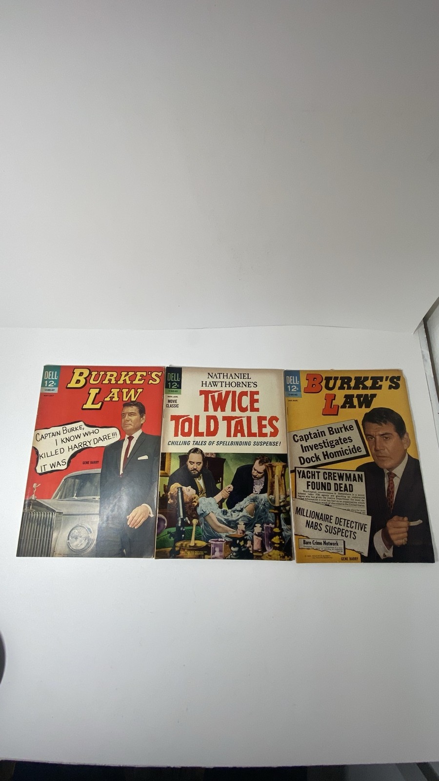Vintage 1964 Dell Burke's Law Twice Told Tales Comic Book Lot 3 12¢ Silver Age
