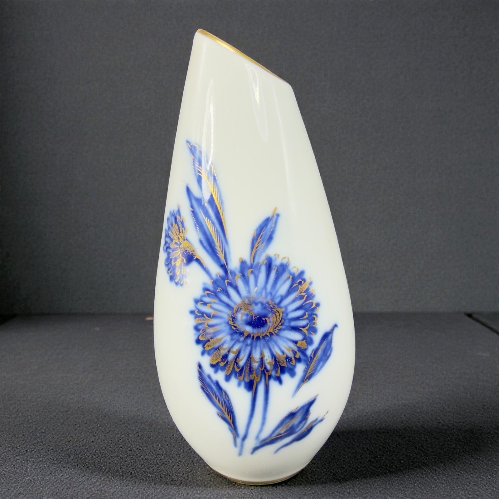 Bavaria Schumann Arzberg Germany Hand Painted Vase Echt Cobalt Vase Vessel VTG