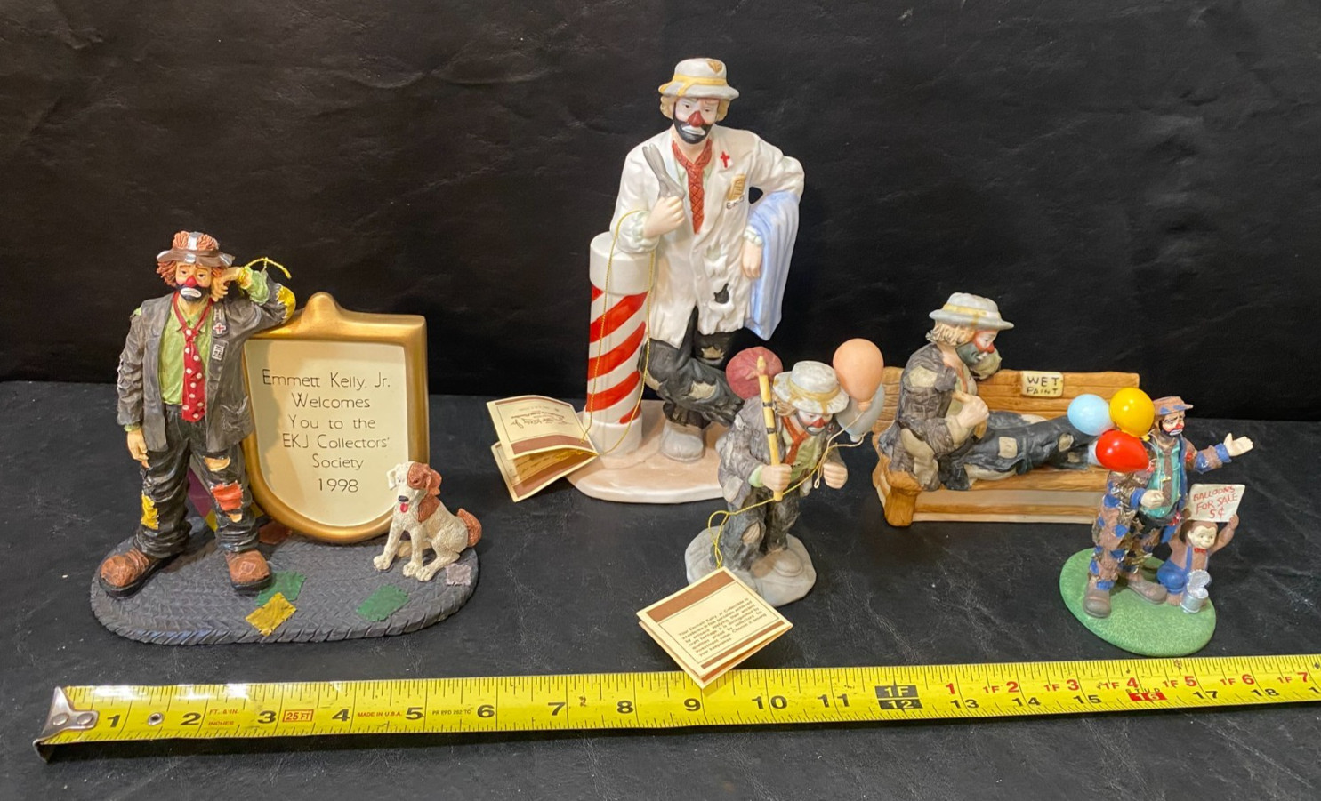 Emmett Kelly Jr. Clown figure lot of 5 Flambro Stanton Arts figurine collection