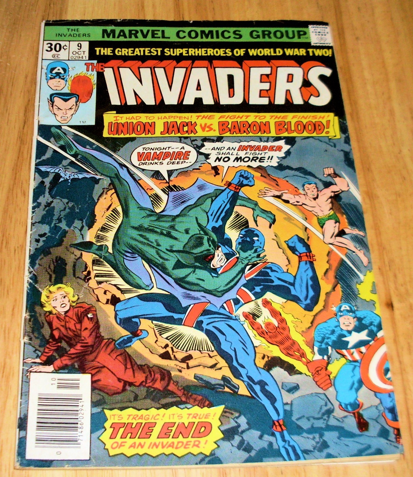 Invaders 9 (2.0) 1st Print 1976 Marvel Comics - Flat Rate Shipping