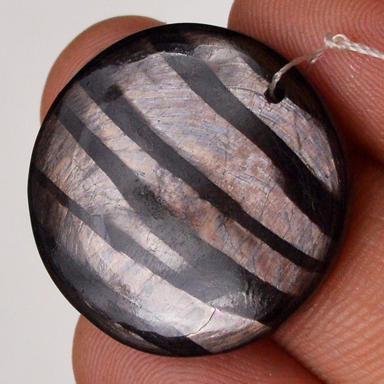 35Cts Natural Hypersthene Front Drill Cabochon loose Gemstone 22x22 mm #L449