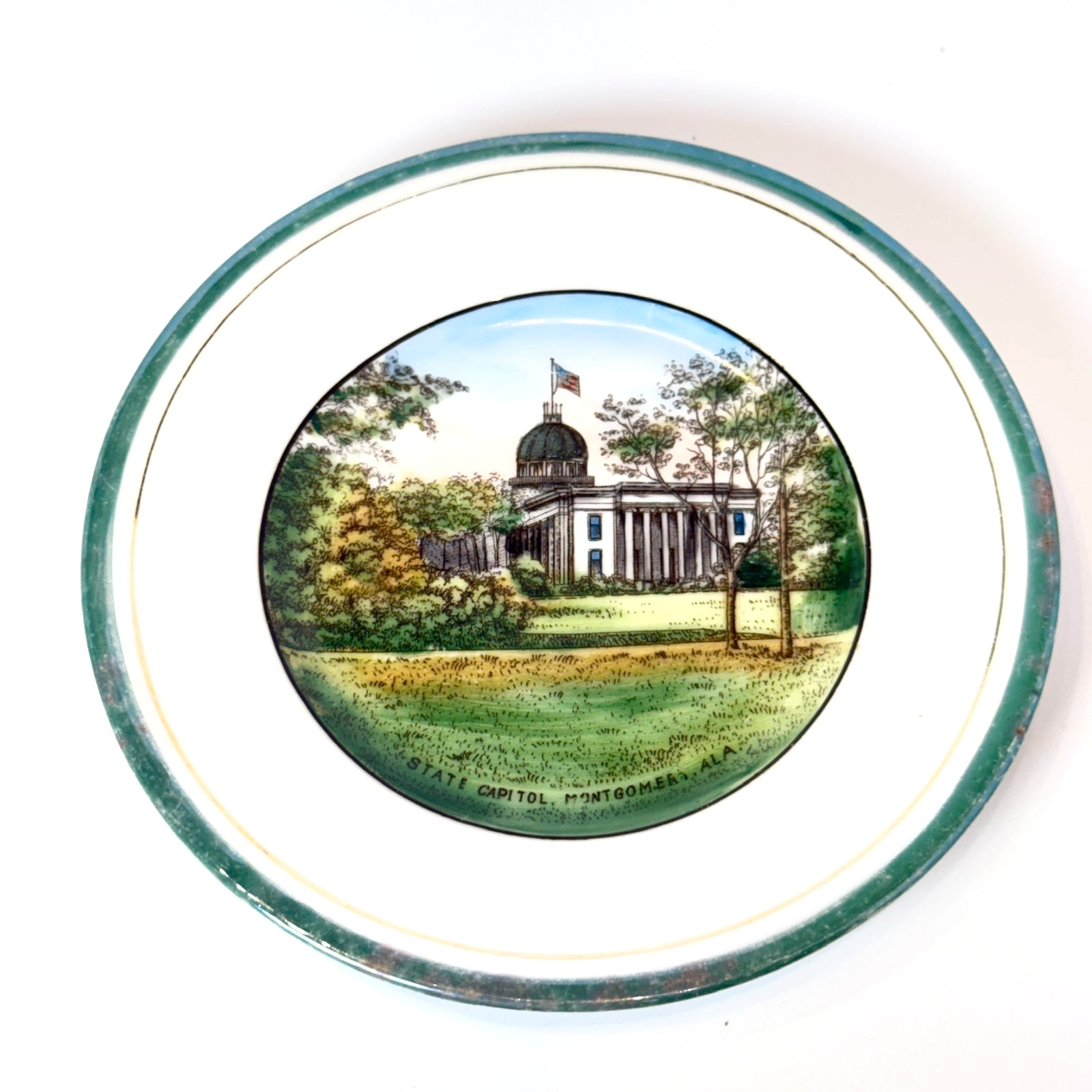 MONTGOMERY State Capitol AL ALABAMA Antique Souvenir China TRINKET DISH PLATE MONTGOMERY State Capitol AL ALABAMA Antique Souvenir China TRINKET DISH PLATE