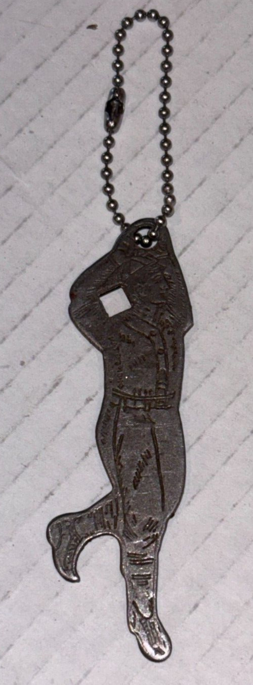 BASEBALL PLAYER / COCA-COLA, CANTON CITY, OHIO, Metal Bottle Opener, Keychain