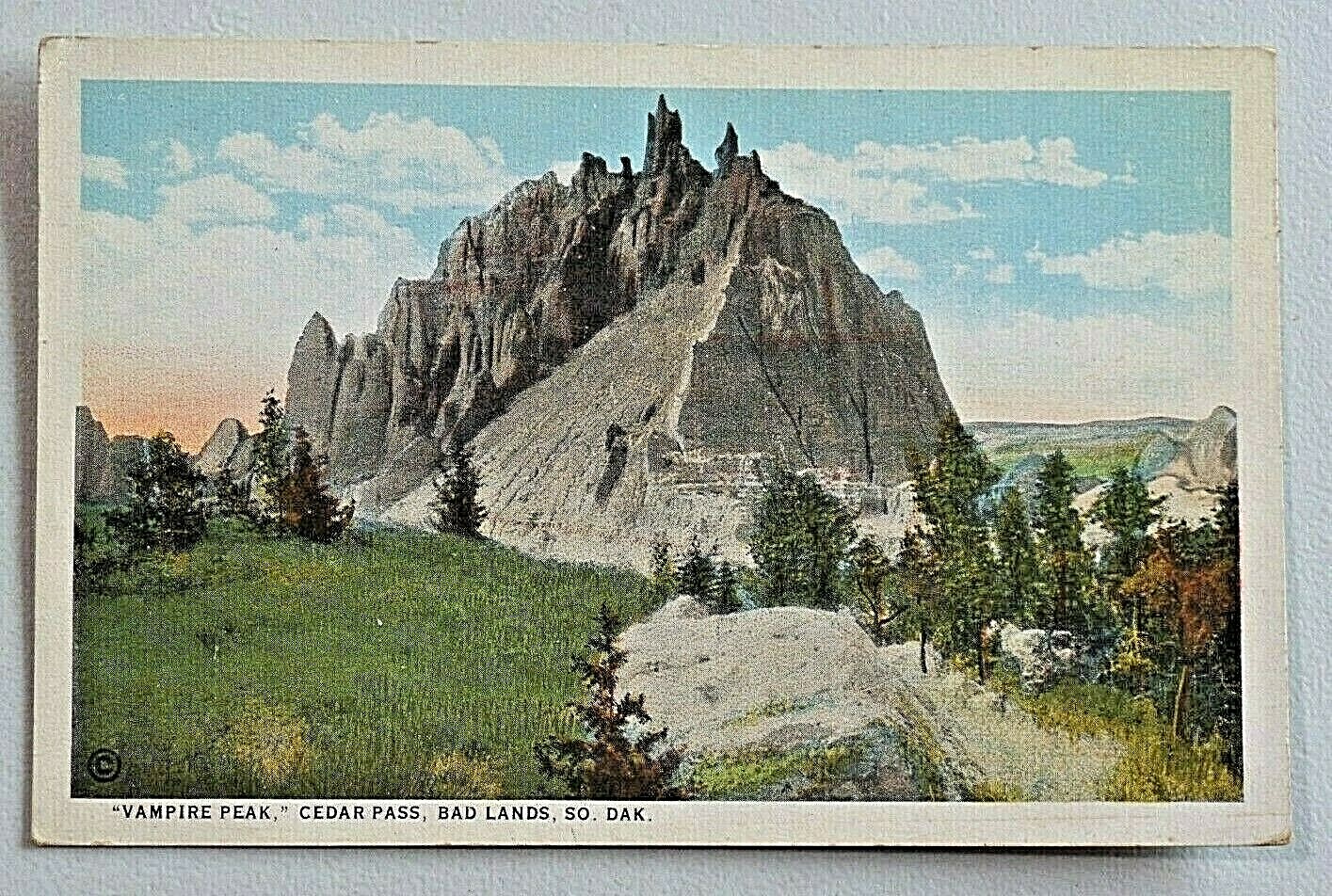 Vampire Peak Cedar Pass Bad Lands South Dakota Vintage WB Postcard 8599 Vampire Peak Cedar Pass Bad Lands South Dakota Vintage WB Postcard 8599