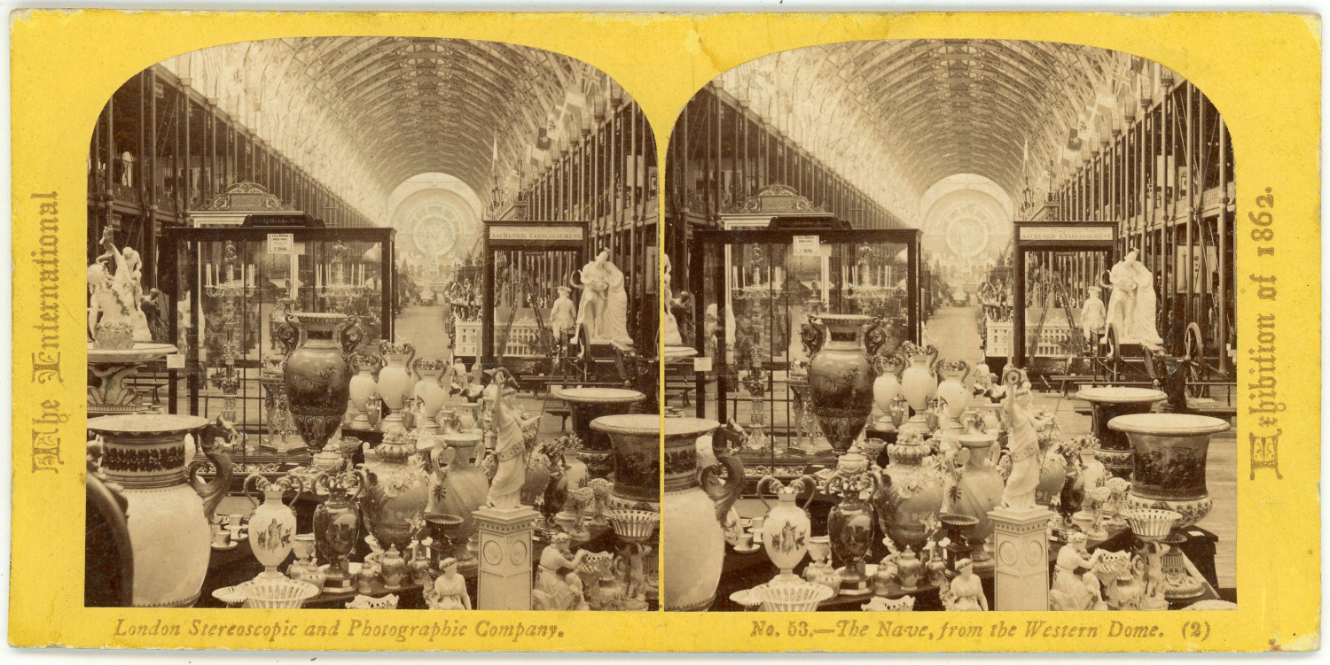 Stereo England, London International Exhibition 1862, The nave, from the Western