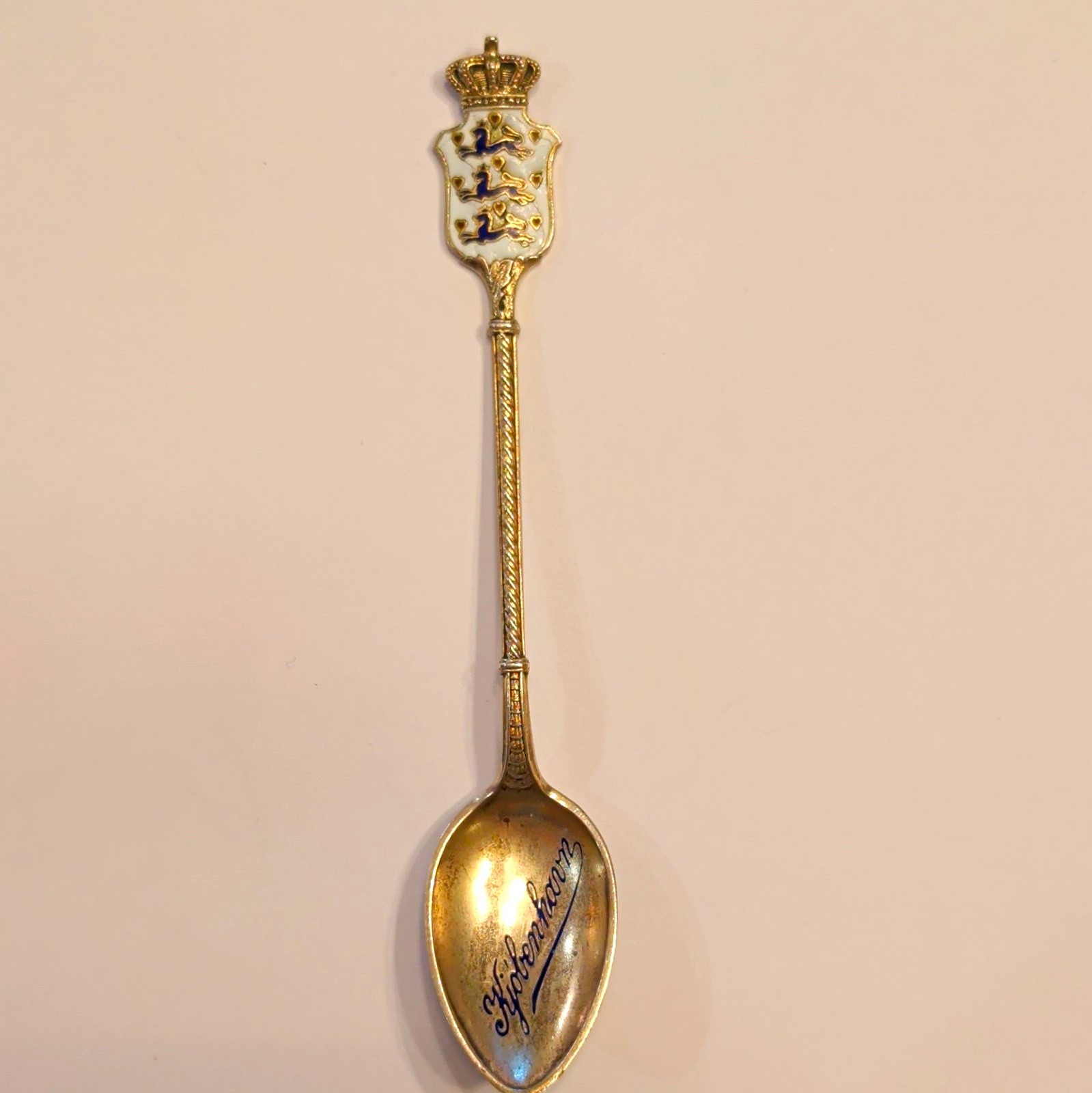 Vintage Danish Sterling Silver Enamel Kjøbenhavn Souvenir Spoon Denmark 925S