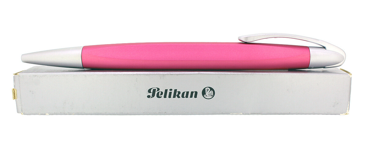 CIRCA 2007 PELIKAN K74 FORM MATTE ROSE AND ALUMINUM BALLPOINT PEN NEW IN BOX
