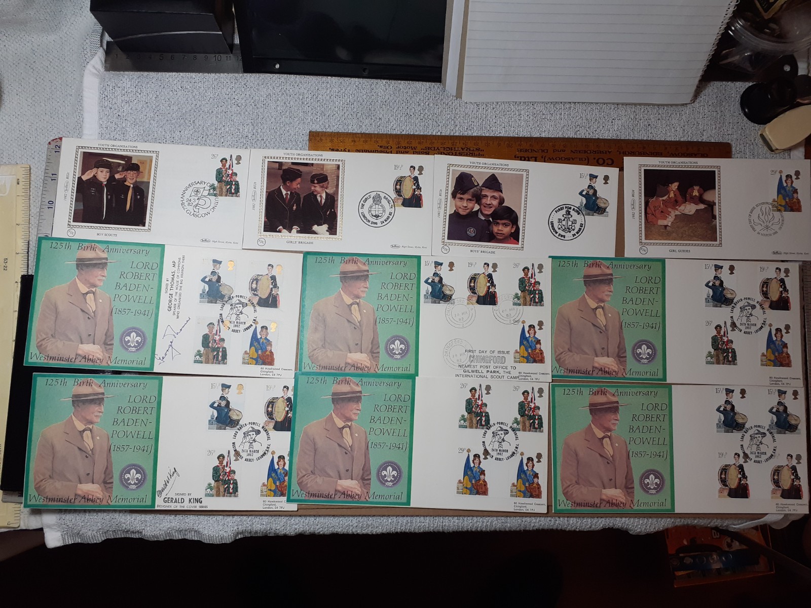 SCOUTS/ BB/ GB/ GUIDES etc 10 x signed/limited editions/with historical inserts.