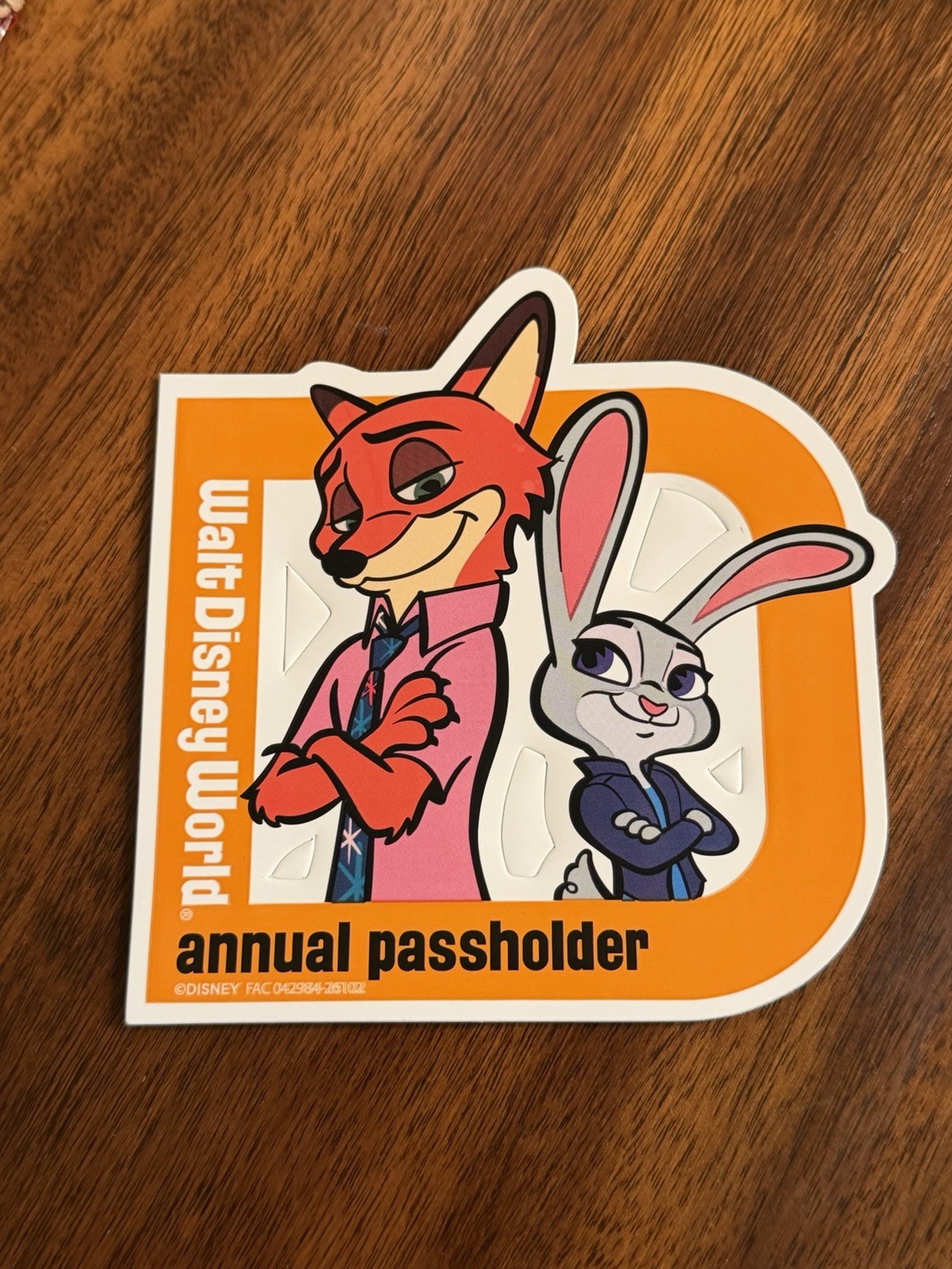 2026 Authentic Disney World Annual Passholder Zootopia Nick & Judy Magnet