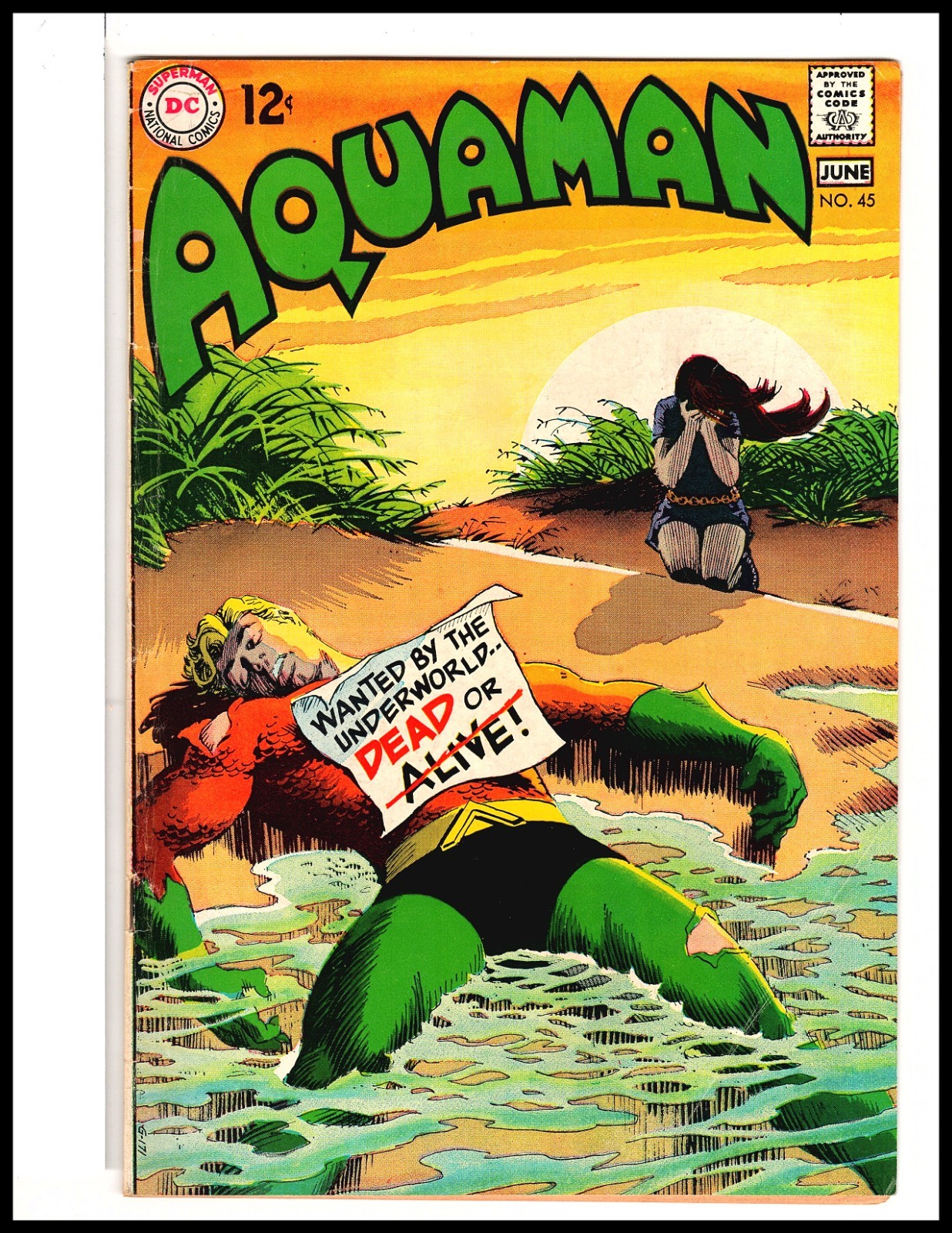 Aquaman #45 (1969) Last 12 Cent Issue Classic Cover FN+