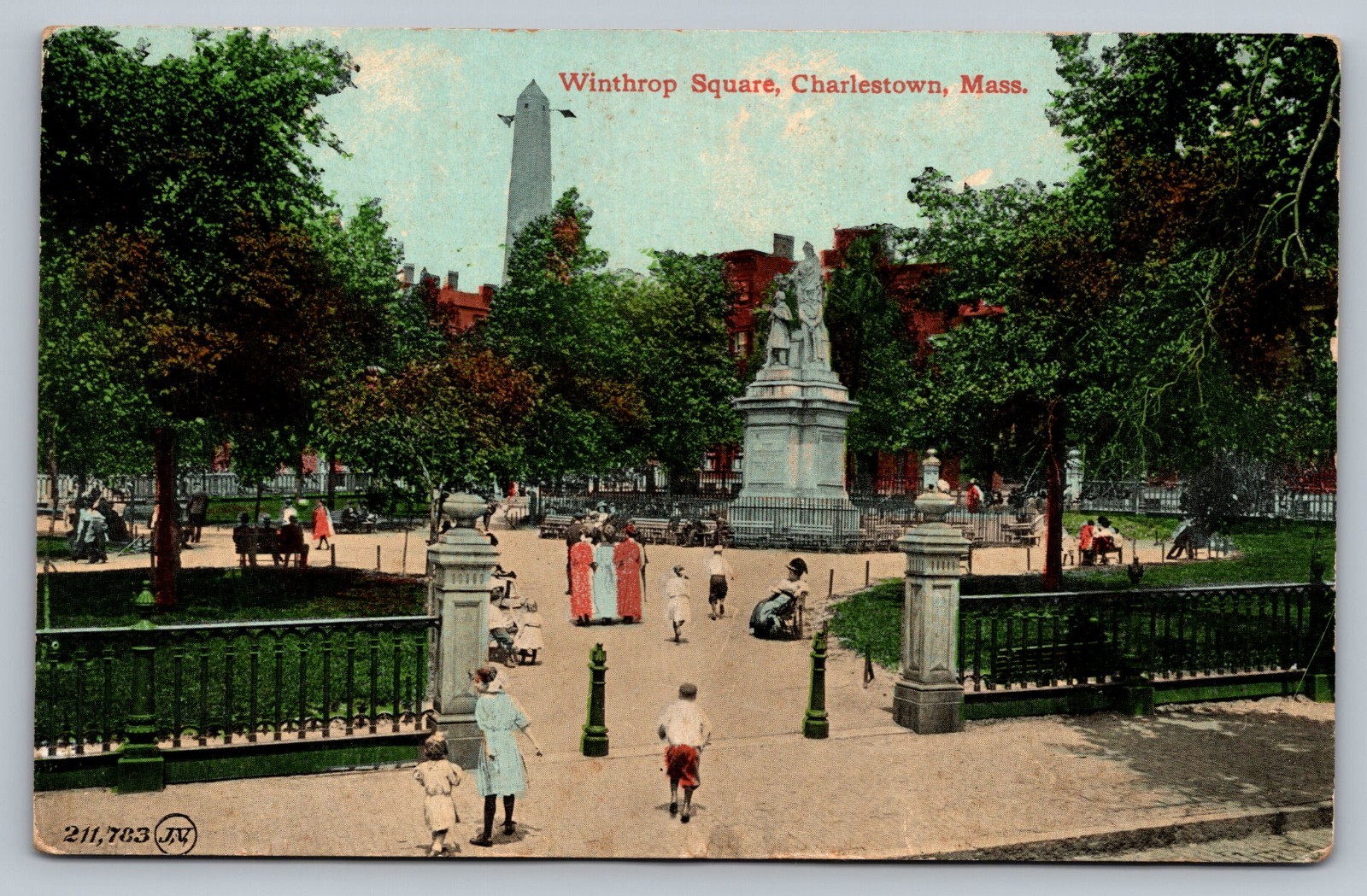 c1910 Winthrop Square Charlestown Massachusetts MA Vintage Postcard
