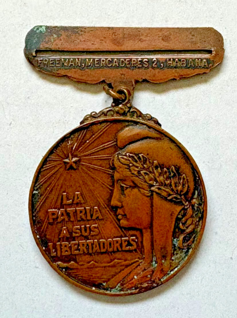 1895- 1898 SPAN AM War of Independence Bronze Commemorative Medal VETERANS