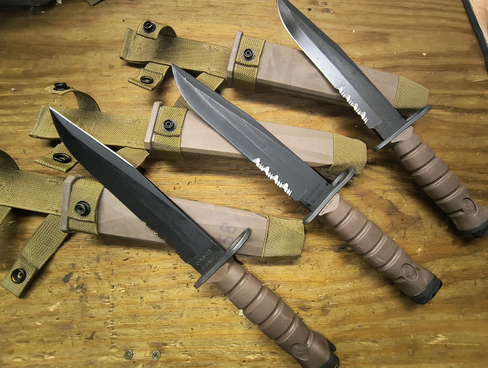 Vintage OKC3S OKC-3S Knife USMC Marine Corps Bayont Ontario Knife Co & Scabbard