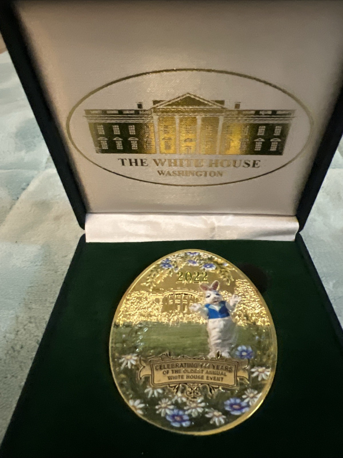 Official White House Easter Bunny 2022 challenge Egg Coin 144 years anniversary