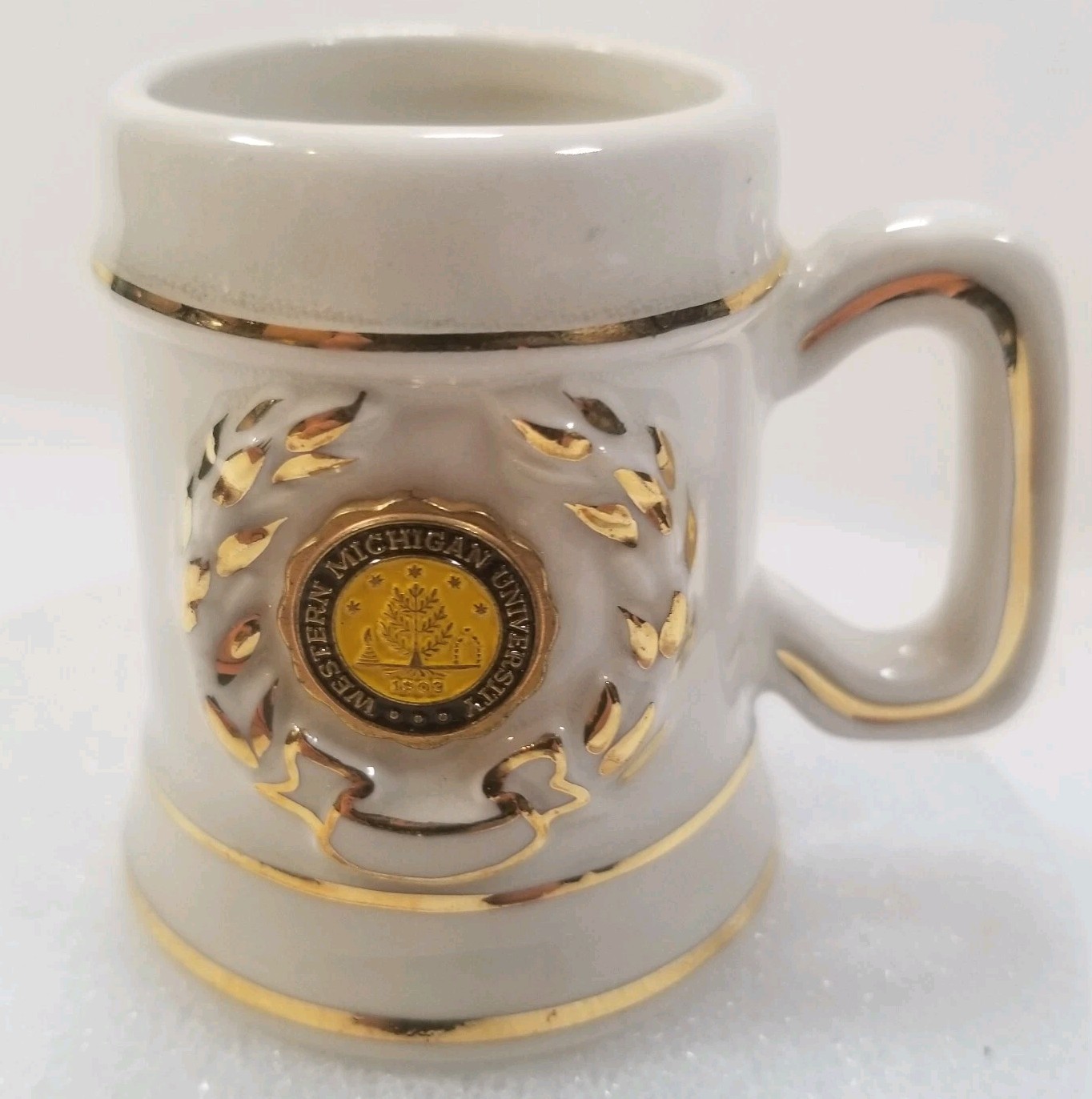 Mini Mug Stein Ceramic Western Michigan University Loren Murchison Made Mass USA