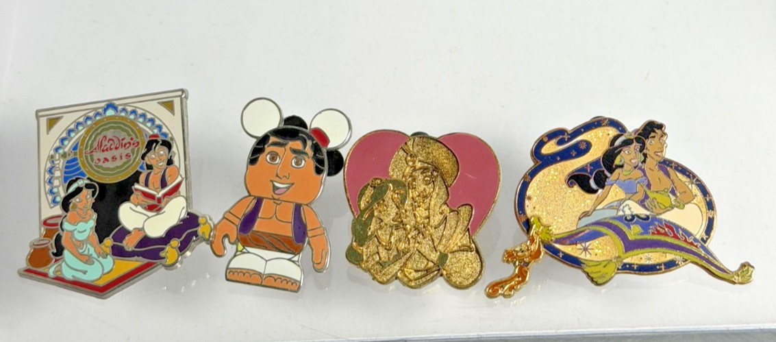 Disney Pin Lot 4 Aladdin Jasmine Platinum Edition 2004 Magic Carpet Vinylmation
