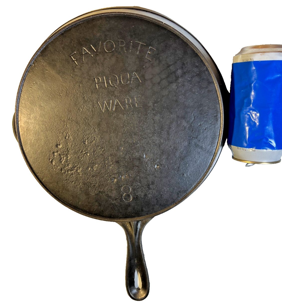 Antique Favorite Piqua Ware Cast Iron Skillet Pan Heat Ring Smooth FLAT Restored